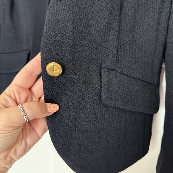 Rag & Bone Slade Cropped Textured Blazer Wool Blend Tailored Fit Blazer Size 4 - Picture 6 of 11